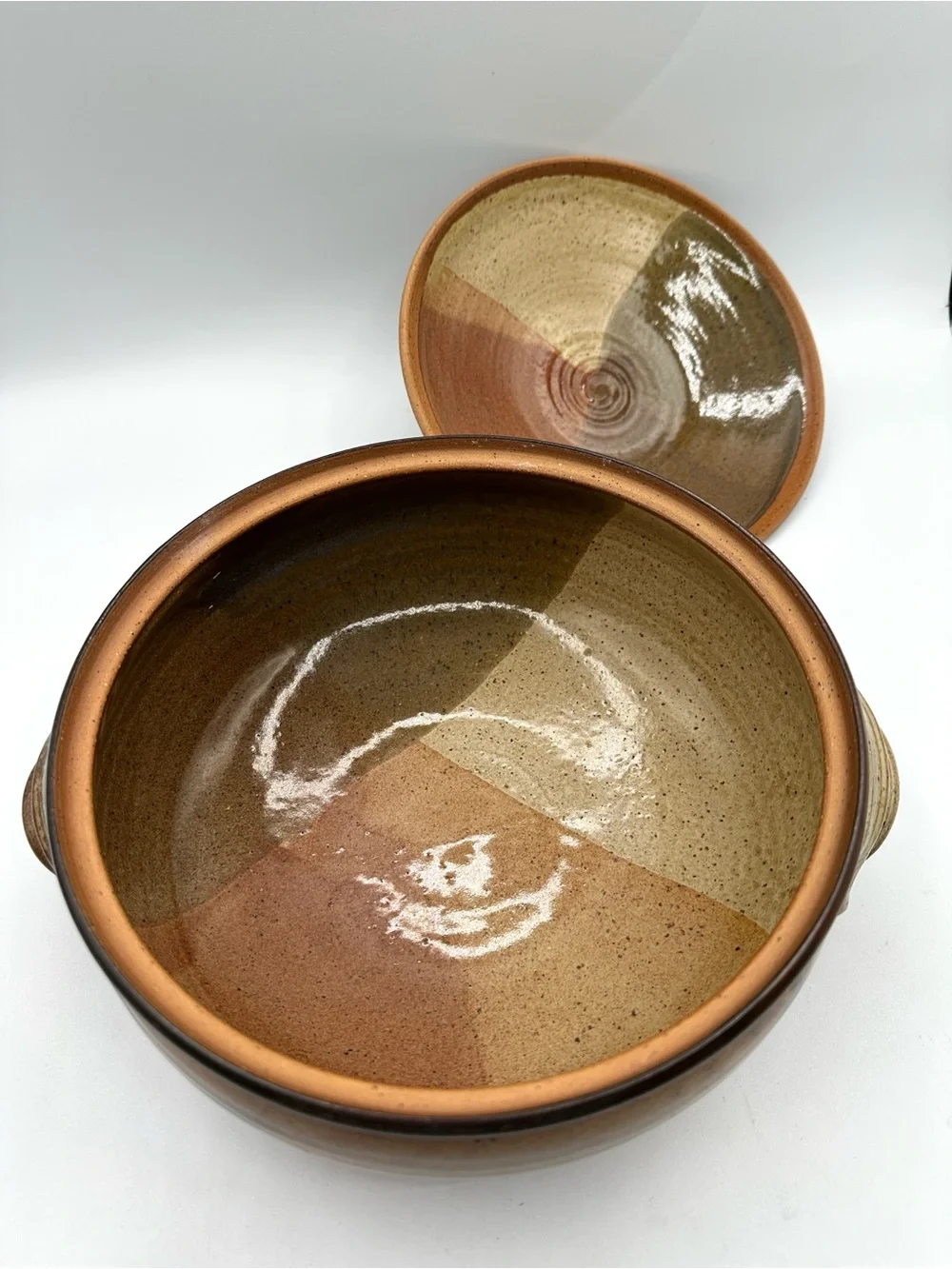 Studio Artist Hand Crafted 10” wide casserole dish with lid.
